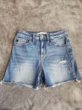 KanCan Light Blue Distressed Denim Shorts